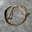 Nav Macrame Bracelet showing the adjustable cord ties