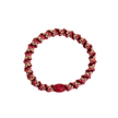 KKNEKKI slim woven hair tie in bordeaux and rose gold