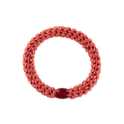 KKNEKKI woven hair tie in Deep Coral