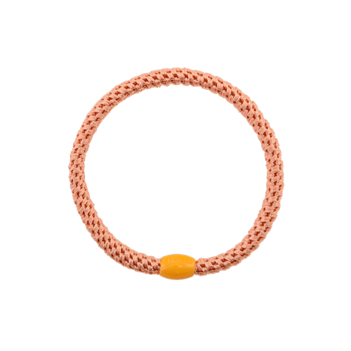 KKNEKKI slim woven hair tie in Coral