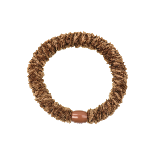 KKNEKKI velvet woven hair tie in Faded Brown