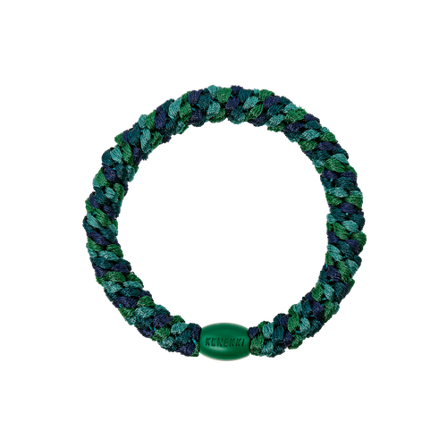 KKNEKKI woven hair tie in mixed navy and forest green